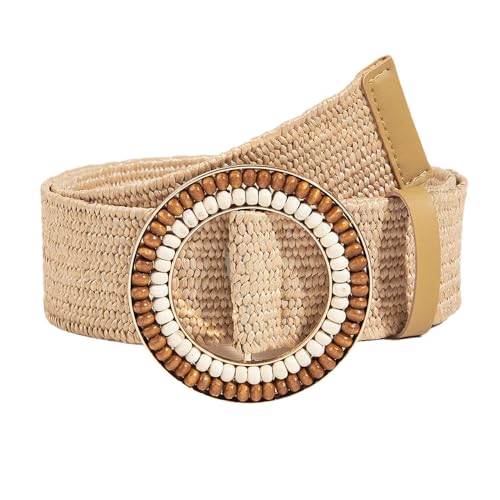 Dvbfufv Women Woven Belt Women Summer Vintage Dress Accessorie Belts Bohemian Style Handmade Buckle Elastic Belt