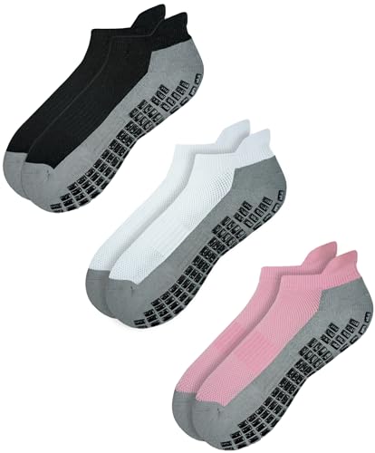 Image of RATIVE Anti Slip Non Skid Ankle and Crew Socks with Grippers for Men Women