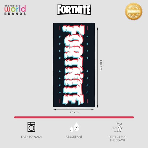 Fortnite Offiziell Lizenziertes Handtuch aus 100% Baumwolle | Superweiches Gefühl | Design „Haze“ | Perfekt für Zuhause, Bad, Strand & Schwimmbad | Mehrfarbig | Einheitsgröße 140 × 70 cm
