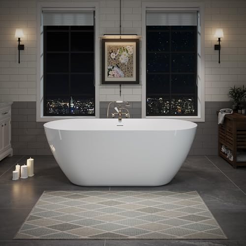 Abruzzo 60' Glossy White Acrylic Freestanding Bathtub