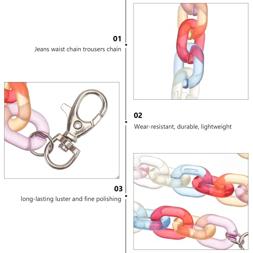 Holibanna Calça de resina, corrente de cintura colorida, calça transparente, carteira, pingentes, co
