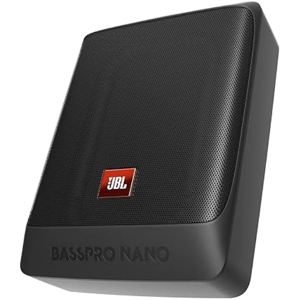 JBL BassPro Nano ultra kompaktowy, aktywny subwoofer pod siedzenie, zestaw do samochodu, 15 x 20 cm, 200 W,