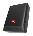JBL BassPro Nano Ultra-Compact Subwoofer Voiture actif Sous Siège 6"x8" de Harman Kardon - caisson de basse voiture amplifié sous le siège de 200 Watt, Noir
