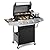 Lyromix Large Propane Gas Grill with 3-Burners and Side Burner, Outdoor BBQ Grill Griddle with Porcelain-Enameled Cast Iron Grates, Stainless Steel Camping Barbecue Griddle for Patio, Party, 37000 BTU