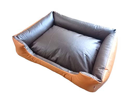 Cama de Cachorro Impermeável G Laranja e Marrom