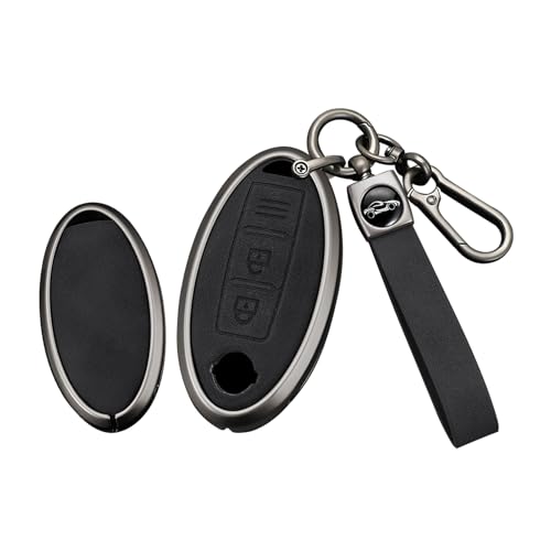 Coque de clé de voiture Nissan en métal avec porte-clés pour modèles Rogue et Altima
