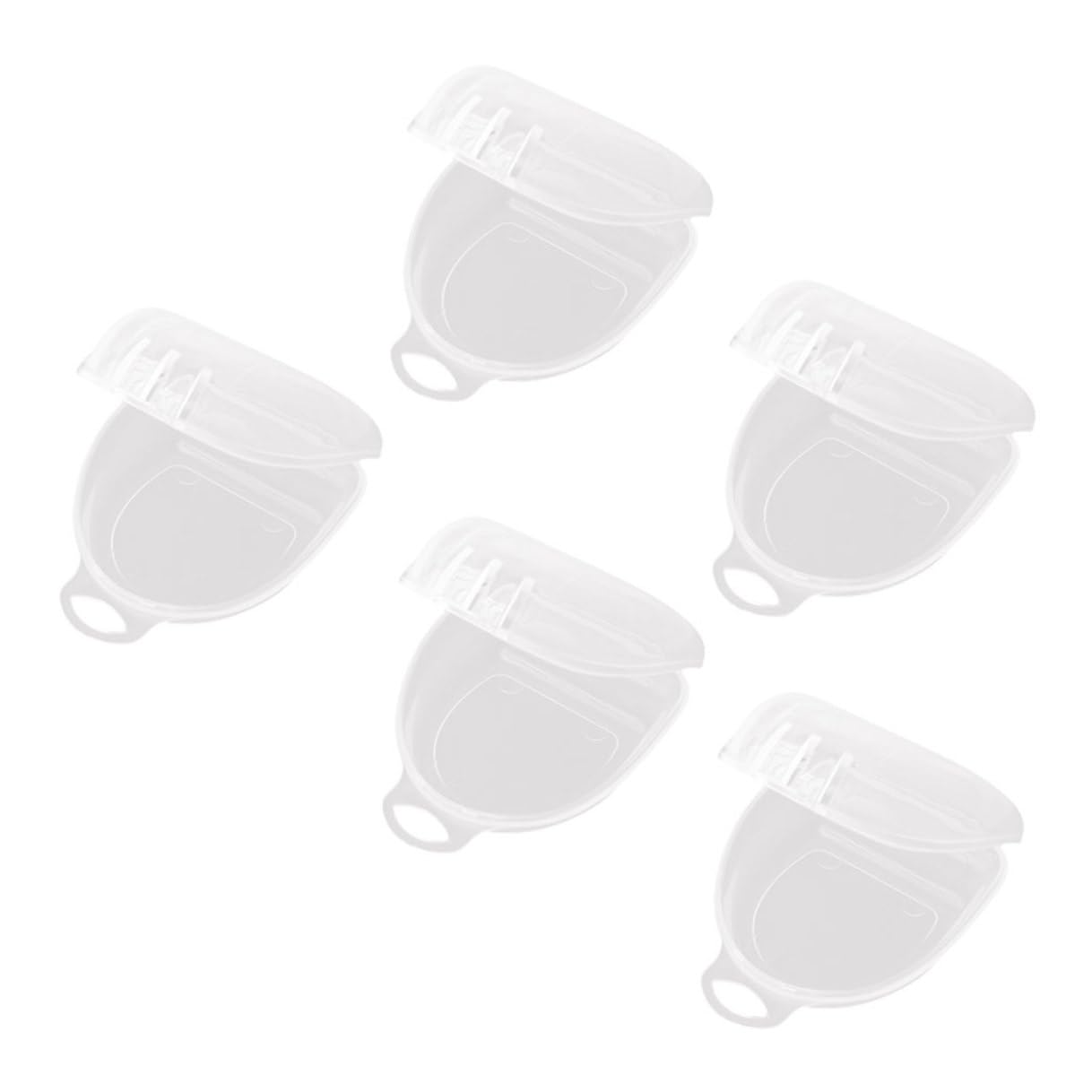 5pcs Portable Mouth Guard Boxes for Boxing, Denture Storage Containers with Lids, Compact Tooth Guard Holders for Sports and Orthodontic Use