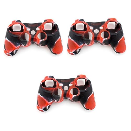 DIYEAH 3 Pièces Housse de Protection Silicone Durable pour Manette Revêtement Antidérapant Noir et Rayures et Saletés