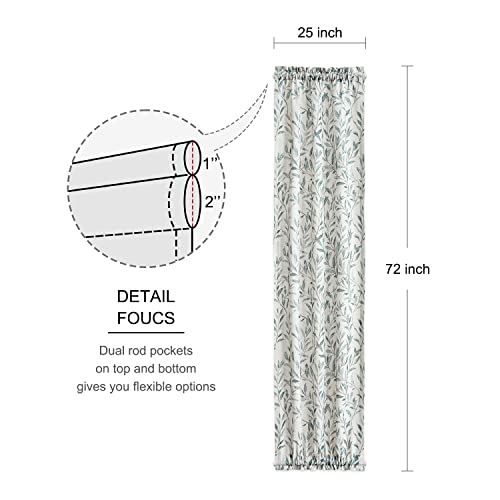 Image of VOGOL Vintage Closet Door Curtain, View Reducing Drapes with Rod Pocket at Top and Bottom, 25 x 72 Inches Room Divide French Door Curtains, 1 Panel