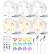 EZVALO Cabinet Lighting with Remote Control, 14 Colours RGB LED Under Cabinet Lighting, Wireless...