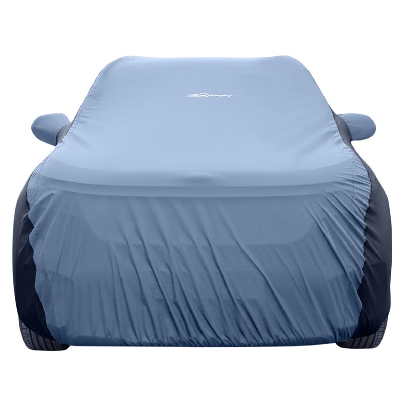 Image of NEODRIFT 'SuperTech' Car Cover for Tata Zest (100% Water-Resistant, All Weather Protection, Tailored Fit, Multi-Layered & Breathable Fabric) (Colour: L.Blue+Black)
