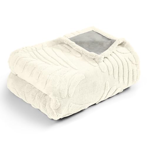 Baodan Couverture imperméable en polaire lavable pour chien, 100 x 120 cm, couverture moelleuse chaude et douce pour animal de compagnie, pour lit, canapé et canapé, beige