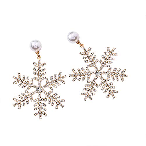 Preisvergleich Produktbild WDOIT Damen Ohrringe Mode Schneeflocke Tropfen Ohrstecker Ohrhänger, Modeschmuck Party Kleid Zubehör, Geschenk zum Geburtstag,6.4 * 1cm