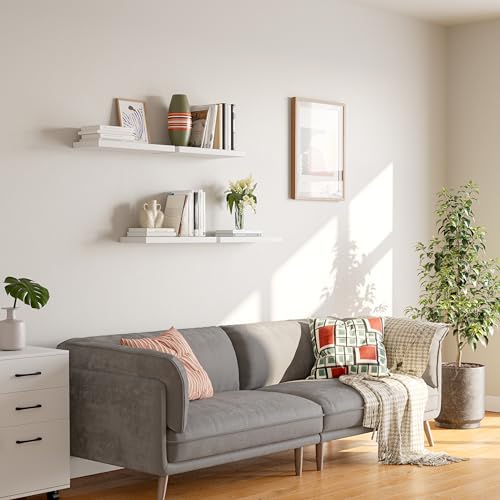16-Inch White Floating Shelves Set of 4 for Versatile Storage - Image 5