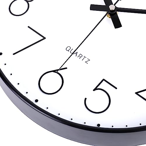 Image of jomparis Small Wall Clock Black Wall Clocks Silent Non-Ticking for Bedroom Bathroom Kitchen(8 Inch)