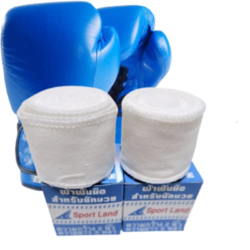 Generic Wealthy888 2 Pack Boxing Hand Wraps Ancient Style, Mma, Original Muay Thai, Kick Boxing, Muay Kaad Chuek, 100Percent Cotton Bandages, Knuckle Protection, White, Wide 2 Inch Long 5 Meter #TOP6
