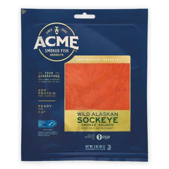 Acme Smoked Fish Cold Smoked Sockeye Salmon, 3 OZ