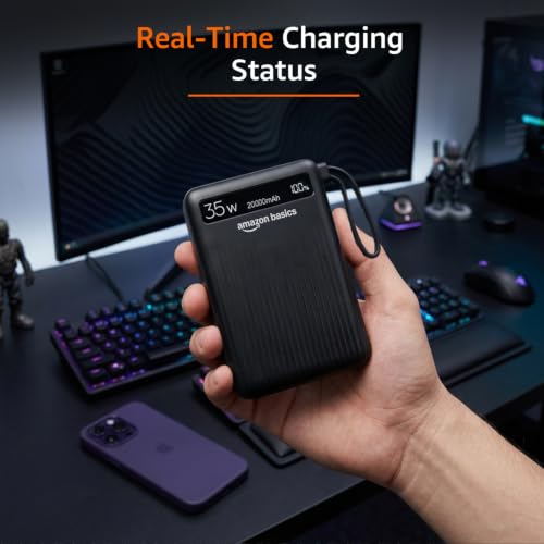 Amazon Basics 20000mAh 35W Fast Charging Power Bank, Black - Image 6