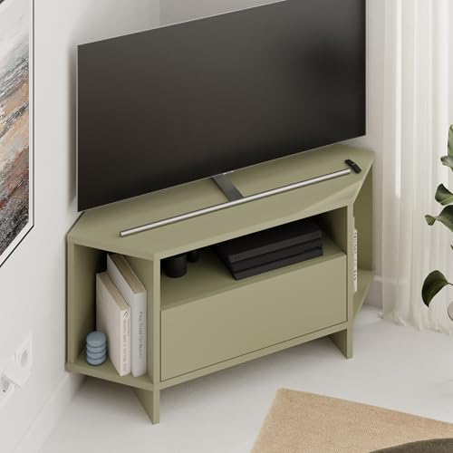 HOCUS PICUS Moderne Eck-TV-Einheit für bis zu 106,7 cm große Fernseher,...