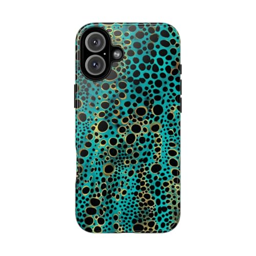 Coque iPhone 16 Plus rigide contre les rayures motif pois abstraits brillant