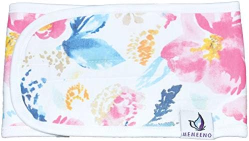 Adjustable Organic Cotton Baby Belly Band, Warmer, Waistband, Newborn to 12 Months, by MEMEENO (Pink Stars)