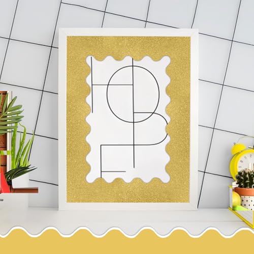 KAVOZM 70Ft Shine Bulletin Board Borders,Scalloped Poster Boards Decorations Trim for Classroom, School, Office, Home, Wall Decoration Strips (Gold)
