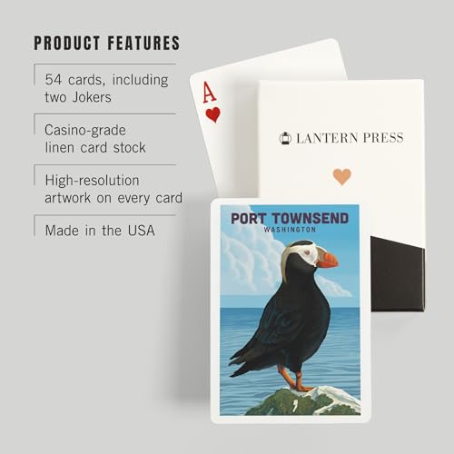 Baraja de cartas Póker Puffin on a Rock 52 cartas miniatura 3