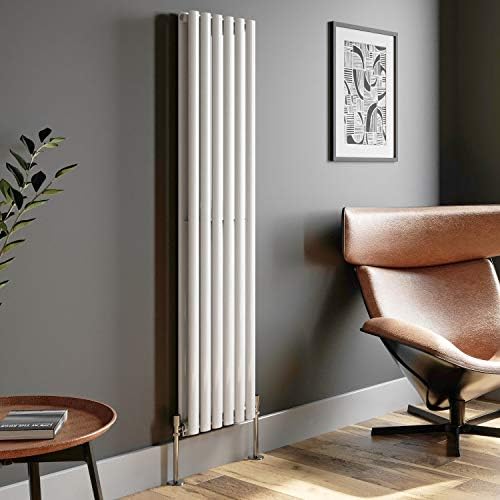 DuraTherm White Designer Radiator Horizontal Oval Column Single Panel Rad 600x420mm