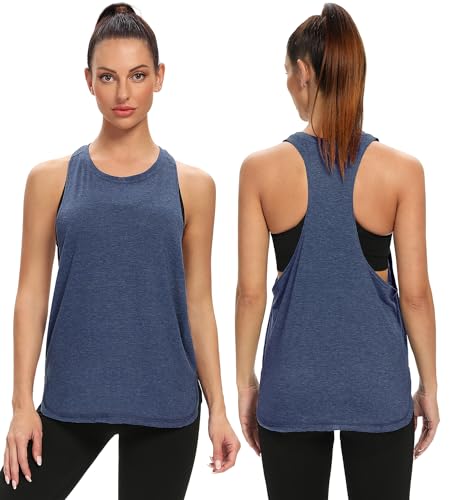 Ullnoy Workout Tank Tops for Women Running Muscle Tanks Sleeveless Loose Fit Gym Yoga Sport Shirts 3-5 Pack3