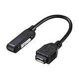 SANWA SUPPLY Xperia用充電変換アダプタ (microUSB-充電端子)ケーブルクリップ付 ブラック AD-USB21XP