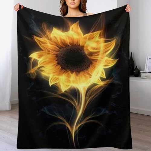 Manta de girasol suave de 150x200 cm para sofa cama 2