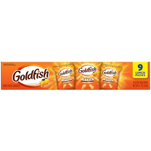 Goldfish Flavor Blasted Xtra Cheddar Cheese Crackers, Baked Snack Crackers, 0.9 oz On-the-Go Snack Packs, 9 Count Tray - image 4