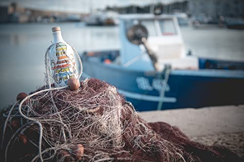 Frantoio Muraglia, Oktopus Pop Art Keramikgefäß mit Nativem Olivenöl Extra, 500ml, mittelfruchtiger Essenz, handgefertigt und handbemalt von unseren apulischen Kunsthandwerkern