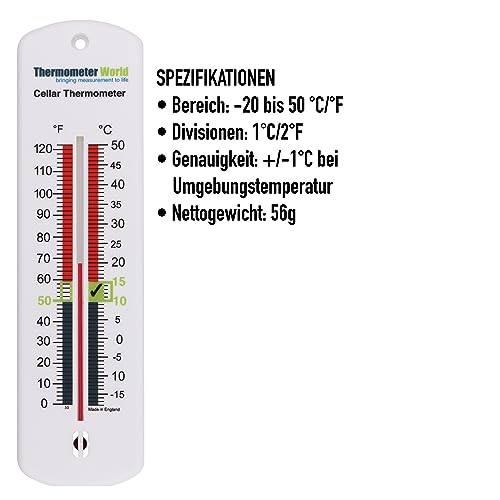Bier- und Weinkellerthermometer - Ideal zur Überwachung der Bier- oder Weintemperatur