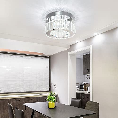 Clairdai Flush Mount Ceiling Light Fixture Led Mini Chandeliers With Crystals Hallway Light Mini Modern Crystal Chandeliers Bedroom Chandelier For Bathroom Kitchen Office #TOP4