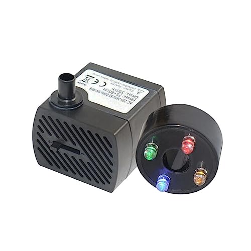POPETPOP Energy-Saving 2w Submersible Pump for Aquarium Fountains with 4 Led Lights