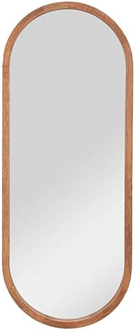 Atmosphera - Espejo de Pared Ovalado Gianni 90 x 35 cm, Marco de Madera de hevea - para recibidor, Dormitorio y vestidor