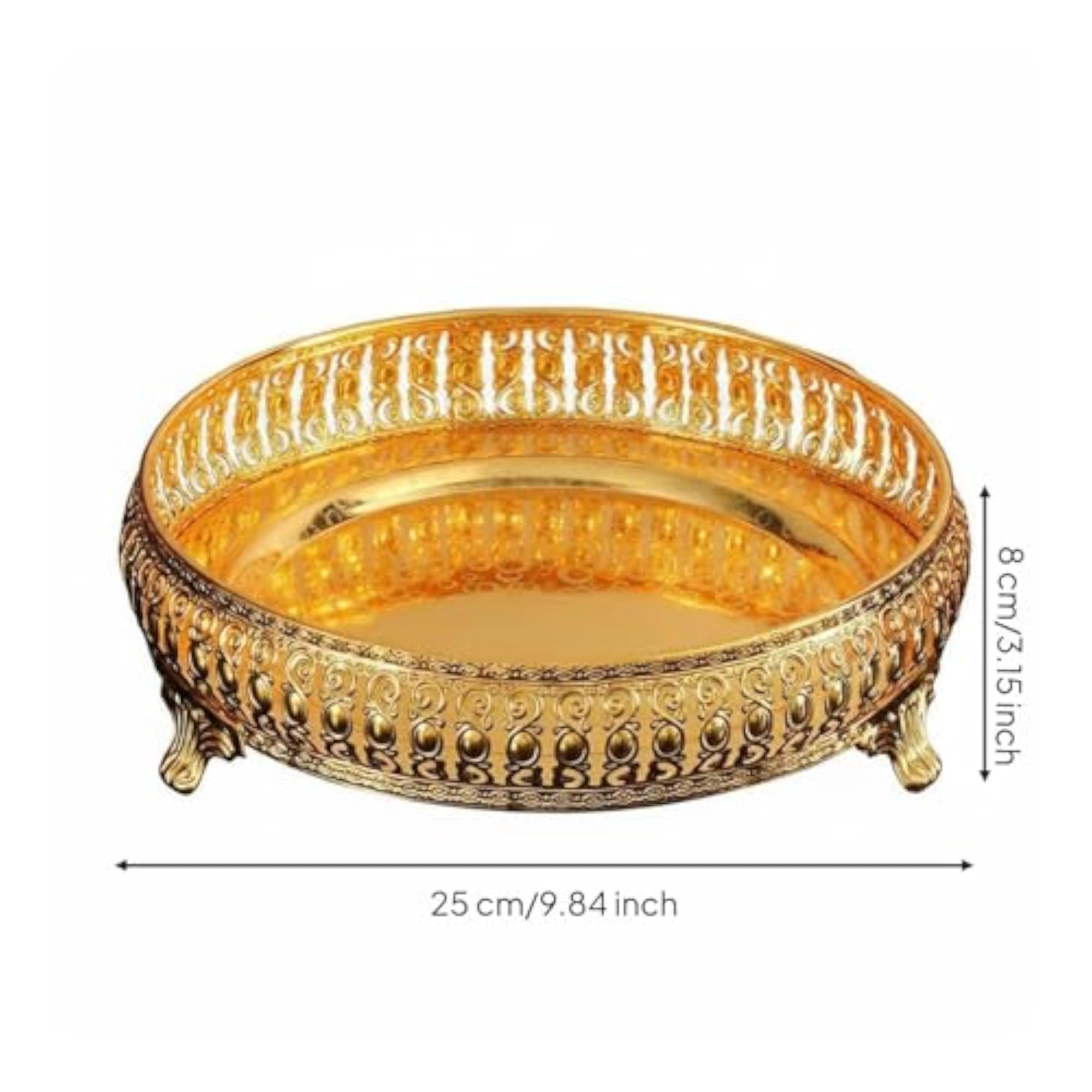 Openwork Gold Fruit Tray, Decorative Footed Tableware