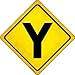 SMART BLONDE Y Intersection Novelty Metal Crossing Sign CX-458