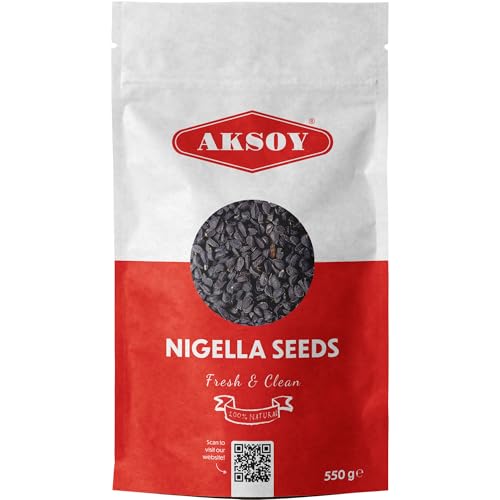 Aksoy Premium Quality Black Cumin Seeds 550g (Nigella Seeds Nigella Sativa Kalonji) Resealable Pouch Raw Non-GMO Vegan and No Preservatives (Packaging may vary)