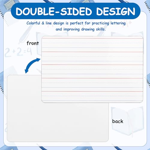 18 Pack Dry Erase Lapboards with Lines 6 x 9 inch Double Sided White Boards with 18 Black Markers 6 Erasers Small White Dry Erase Boards for Students Teacher Classroom Supplies