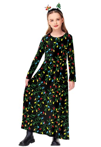 Image of Deerose Girls Maxi Dress Short Sleeve Casual Long Dresses with Pockets 5-14 Years