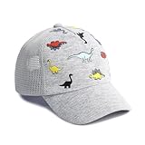 AQOKKA Toddler Baseball Hat with Mesh Adjustable Dinosaur Printed Trucker Hat Outdoor Beach Summer Infant Sun Cap for Kid Boy