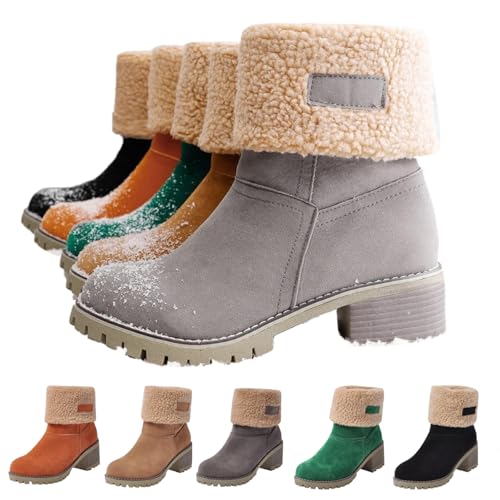 Boots for Women Winter Warm Snow Boots Ladies Casual Fashion Booties Ankle Boots Shoes Female Mid Calf Boots
