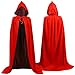 SULOLI Halloween Vampir Umhang mit Kapuze,Teufel kostüm Kinder,Schwarz Rot Doppelseitig Halloween-umhang für Karneval Cosplay Halloween Erwachsene Kinder(140CM) 140 cm günstig Kaufen-SULOLI Halloween Vampir Umhang mit Kapuze,Teufel kostüm Kinder,Schwarz Rot Doppelseitig Halloween-umhang für Karneval Cosplay Halloween Erwachsene Kinder(140CM)
