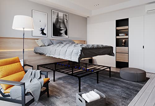 Urbanlab Quicklock Metal Platform Full Bed Frame | Quiet & Sturdy | No Box Spring Needed | 14 Inch Mattress Foundation Metal Bed Frame Full Size | 3500 Lb Limit Full Platform Bed Frame #TOP6