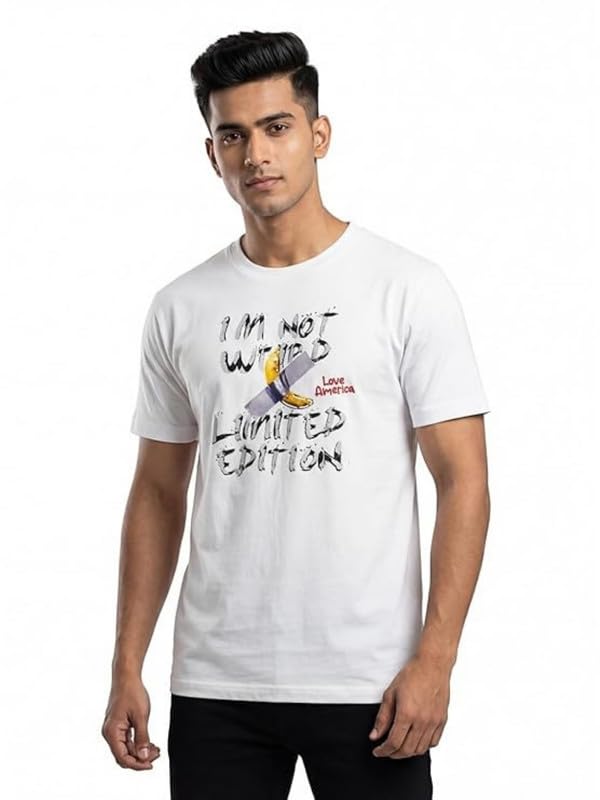 rino7 Men's Premium Cotton Graphic Printed T Shirt|240 GSM|Regular Fit Round Neck Heavyweight Stylish & Luxury Fit Summer Fashion Tshirt for Men Gym Workout Street Style(I am not Wild Limited)-picture-38
