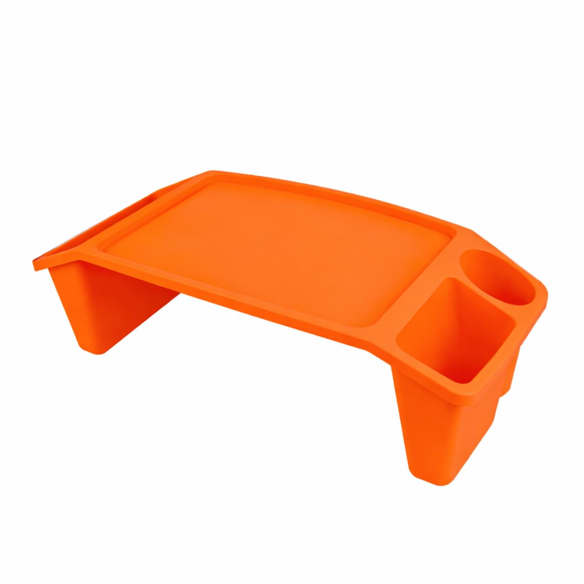Yöl Orange Lap Tray Desk With Storage Compartments – Polypropylene Laptop Lap Table For Home Or Office Use, Organiser Tray For Pens And Notebooks, Drawing 58Cm X 28Cm