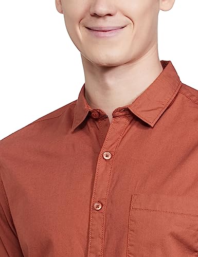 Image of The Indian Garage Co Men Slim Fit Solid Full Sleeves Cutaway Collar Casual Shirt