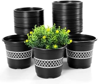 MIXC Plant Pots Outdoor Plastic Nursery Pots 100 Pack Small Flower Pots 10cm Potting Pots Seed Growing Pot for Seedlings Garden Multifunctional Garden Planter Multicolour